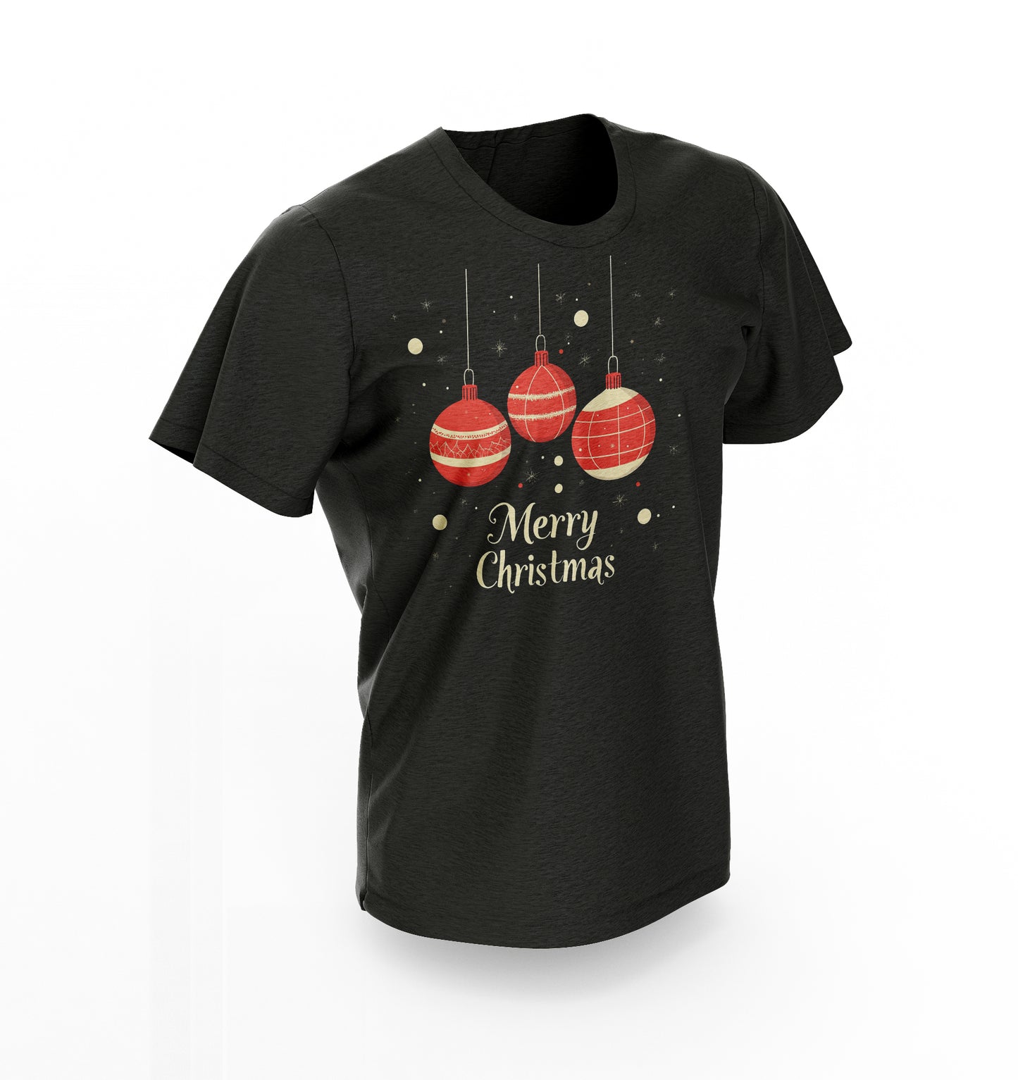 Christmas T-Shirt – Festive Ornaments with "Merry Christmas" Script