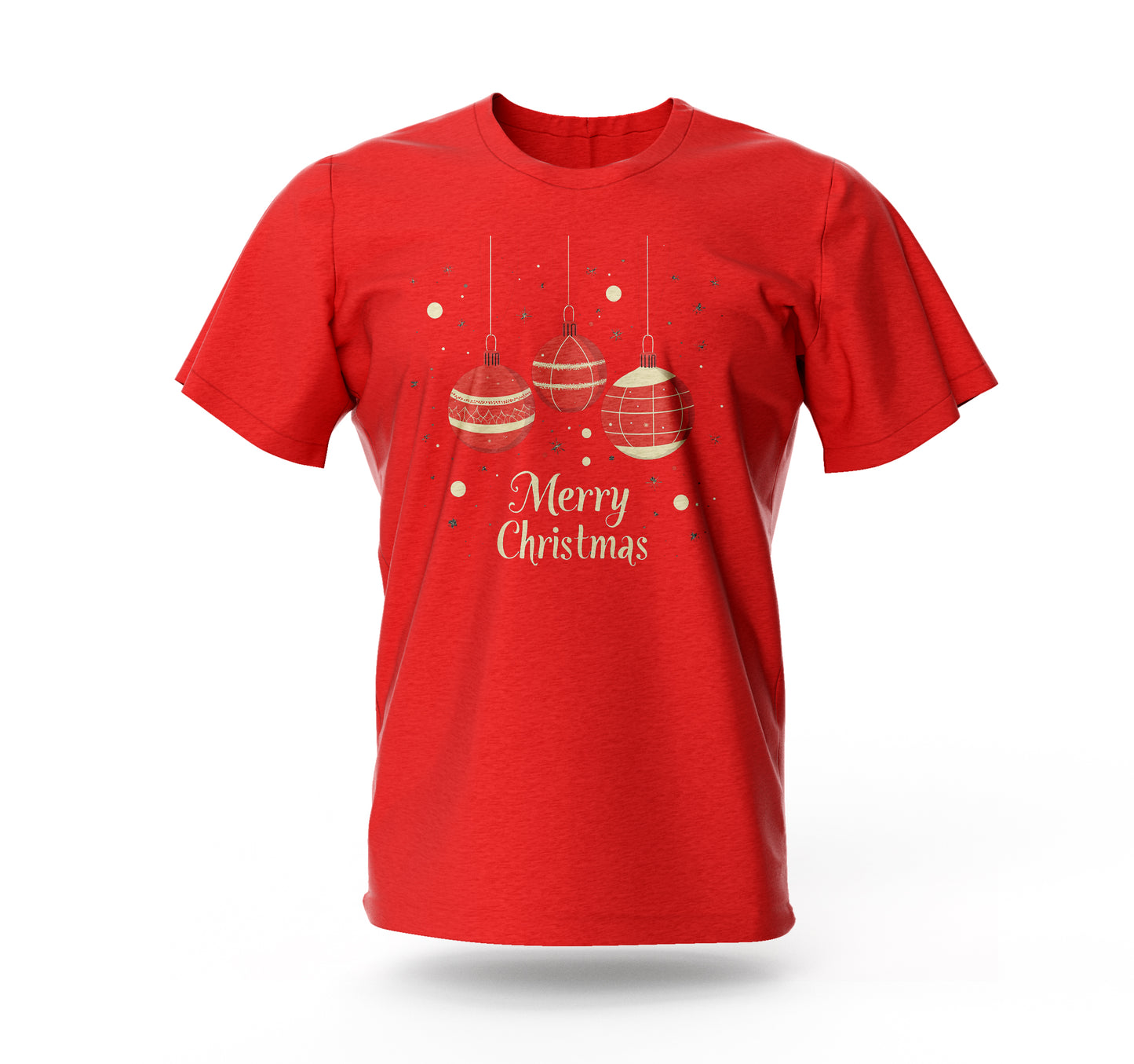 Christmas T-Shirt – Festive Ornaments with "Merry Christmas" Script