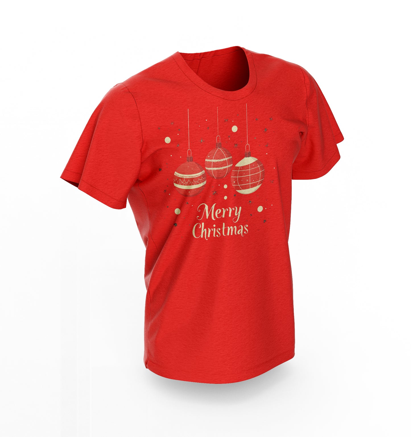 Christmas T-Shirt – Festive Ornaments with "Merry Christmas" Script