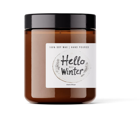 Winter Candle | Hello Winter Candle - Holiday Candles Christmas Candle, Soy Scented Candle for Christmas, Winter Scented Candles for Home - Winter Christmas Gifts